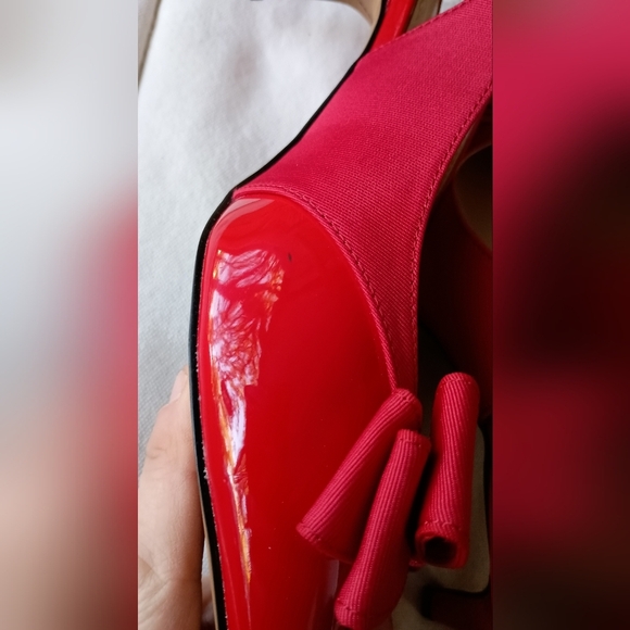 J.Renee Vibrant Red Bow Slingback Heels_9.5 - Picture 7 of 7